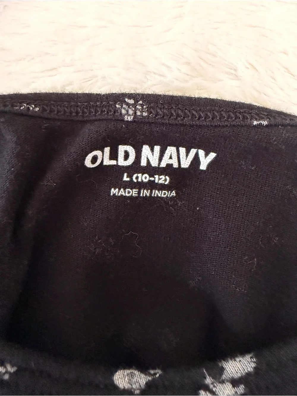 Old Navy Girls L 10-12 Black Floral Short Sleeve Fit & Flare Jersey Dress Pocket